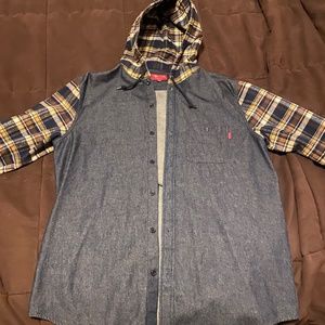 Supreme Denim Button down Hoodie